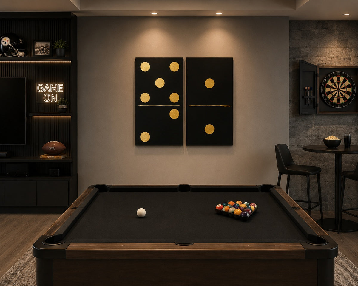 Golden Game — Black & Gold Domino Wall Art