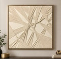 Handmade Textured Abstract Canvas Art | Cream With Frame included, Modern Organic Decor. (30x30”) Additional sizes available